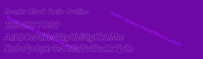 Esenka Black Italic OutlinePreview Esenka Black Italic OutlinePreview