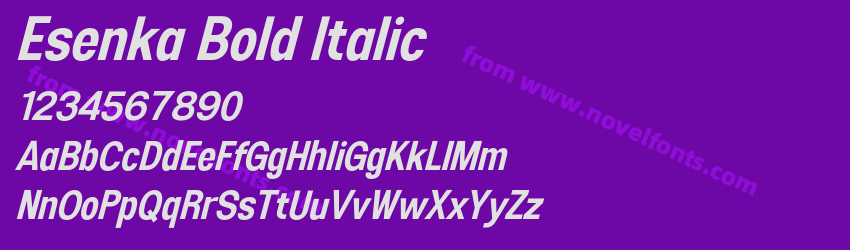 Esenka Bold ItalicPreview Esenka Bold ItalicPreview