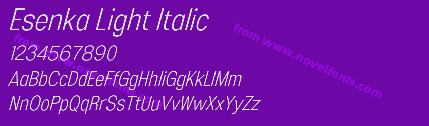 Esenka Light ItalicPreview Esenka Light ItalicPreview