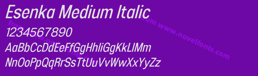 Esenka Medium ItalicPreview Esenka Medium ItalicPreview