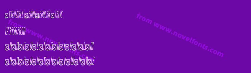Essenziale Demo Regular ItalicPreview Essenziale Demo Regular ItalicPreview