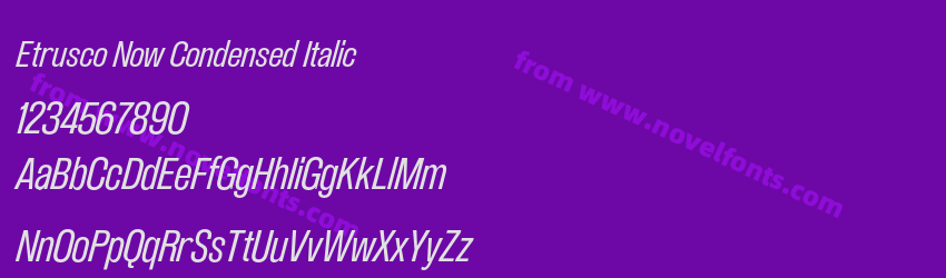 Etrusco Now Condensed ItalicPreview Etrusco Now Condensed ItalicPreview