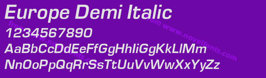 Europe Demi ItalicPreview Europe Demi ItalicPreview