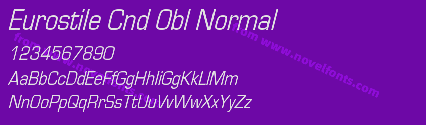 Eurostile Cnd Obl NormalPreview Eurostile Cnd Obl NormalPreview