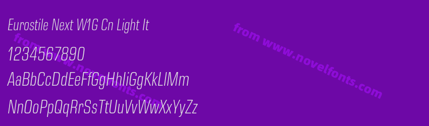 Eurostile Next W1G Cn Light ItPreview Eurostile Next W1G Cn Light ItPreview