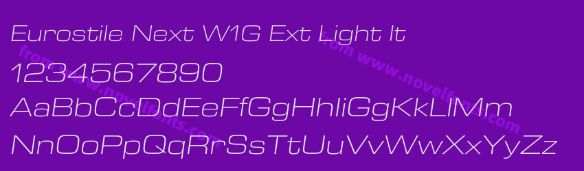 Eurostile Next W1G Ext Light ItPreview Eurostile Next W1G Ext Light ItPreview