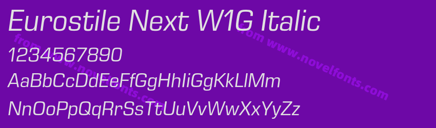 Eurostile Next W1G ItalicPreview Eurostile Next W1G ItalicPreview
