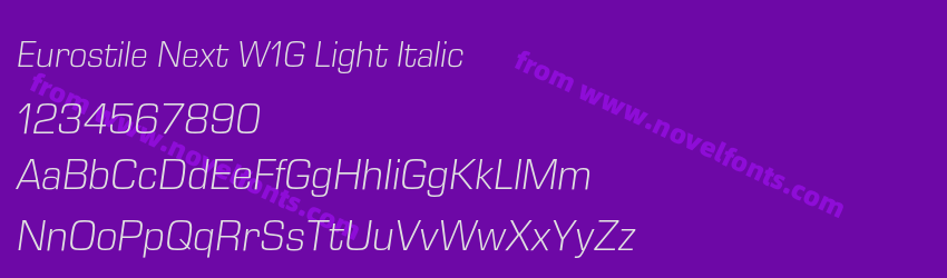 Eurostile Next W1G Light ItalicPreview Eurostile Next W1G Light ItalicPreview