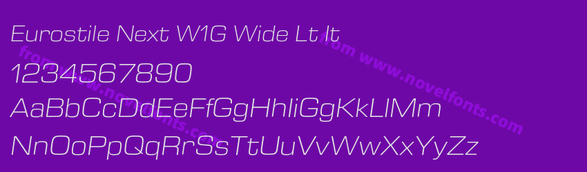 Eurostile Next W1G Wide Lt ItPreview Eurostile Next W1G Wide Lt ItPreview