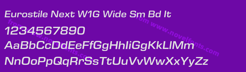 Eurostile Next W1G Wide Sm Bd ItPreview Eurostile Next W1G Wide Sm Bd ItPreview