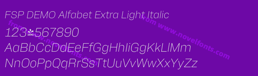FSP DEMO Alfabet Extra Light ItalicPreview FSP DEMO Alfabet Extra Light ItalicPreview