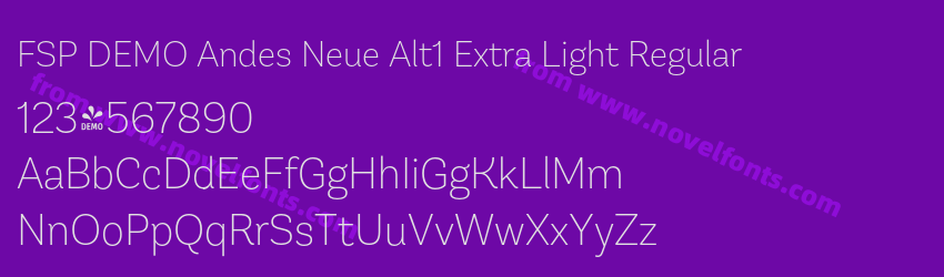 FSP DEMO Andes Neue Alt1 Extra Light RegularPreview FSP DEMO Andes Neue Alt1 Extra Light RegularPreview