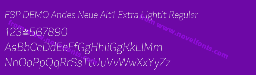 FSP DEMO Andes Neue Alt1 Extra Lightit RegularPreview FSP DEMO Andes Neue Alt1 Extra Lightit RegularPreview