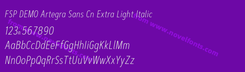 FSP DEMO Artegra Sans Cn Extra Light ItalicPreview FSP DEMO Artegra Sans Cn Extra Light ItalicPreview