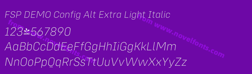 FSP DEMO Config Alt Extra Light ItalicPreview FSP DEMO Config Alt Extra Light ItalicPreview