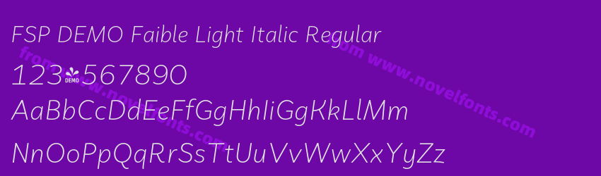 FSP DEMO Faible Light Italic RegularPreview FSP DEMO Faible Light Italic RegularPreview