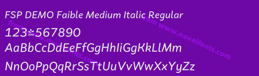 FSP DEMO Faible Medium Italic RegularPreview FSP DEMO Faible Medium Italic RegularPreview
