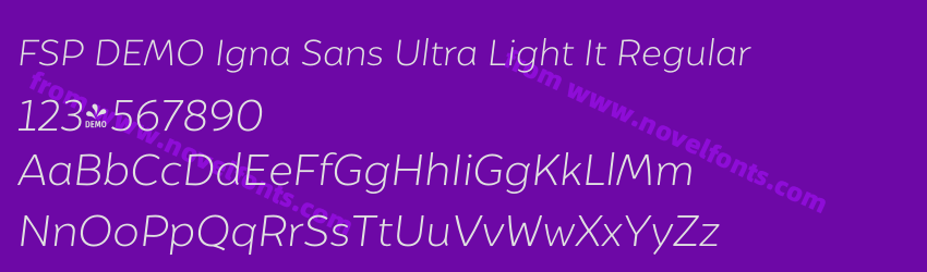 FSP DEMO Igna Sans Ultra Light It RegularPreview FSP DEMO Igna Sans Ultra Light It RegularPreview