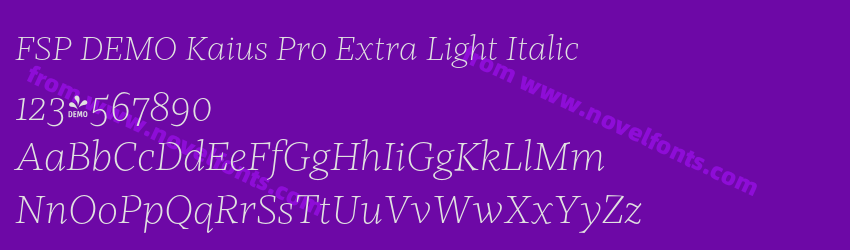 FSP DEMO Kaius Pro Extra Light ItalicPreview FSP DEMO Kaius Pro Extra Light ItalicPreview