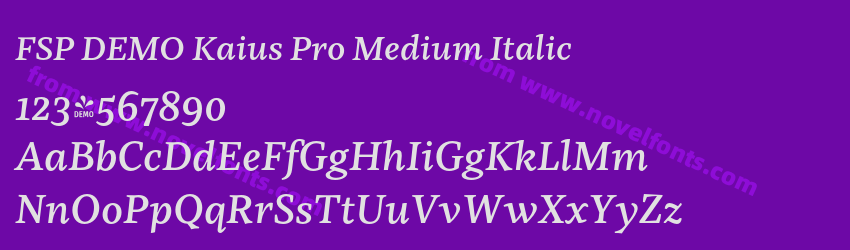 FSP DEMO Kaius Pro Medium ItalicPreview FSP DEMO Kaius Pro Medium ItalicPreview