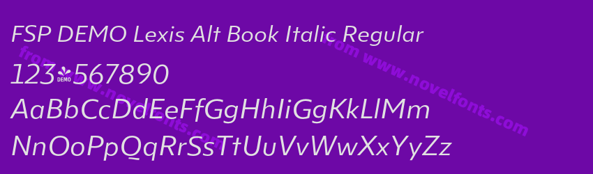 FSP DEMO Lexis Alt Book Italic RegularPreview FSP DEMO Lexis Alt Book Italic RegularPreview