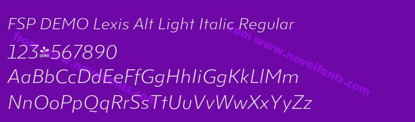 FSP DEMO Lexis Alt Light Italic RegularPreview FSP DEMO Lexis Alt Light Italic RegularPreview