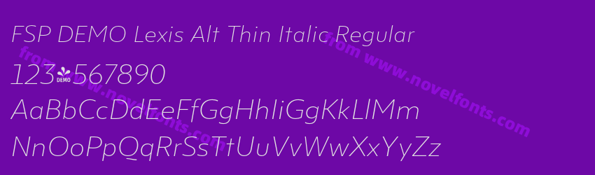 FSP DEMO Lexis Alt Thin Italic RegularPreview