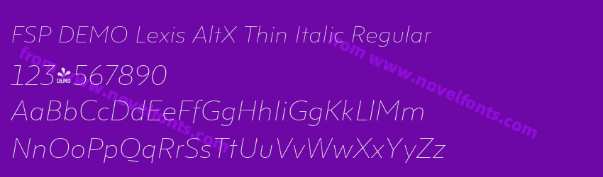 FSP DEMO Lexis AltX Thin Italic RegularPreview