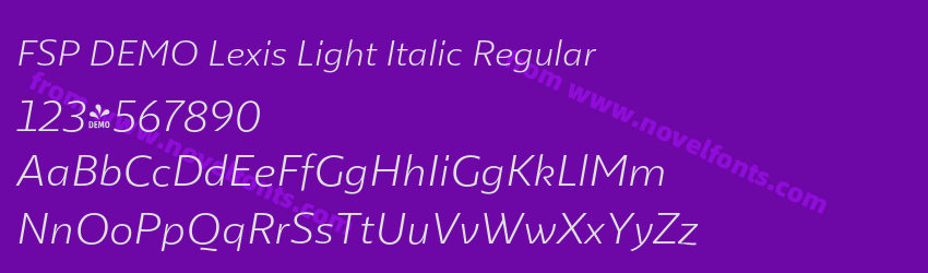 FSP DEMO Lexis Light Italic RegularPreview FSP DEMO Lexis Light Italic RegularPreview