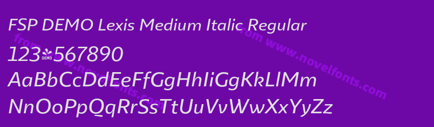 FSP DEMO Lexis Medium Italic RegularPreview FSP DEMO Lexis Medium Italic RegularPreview
