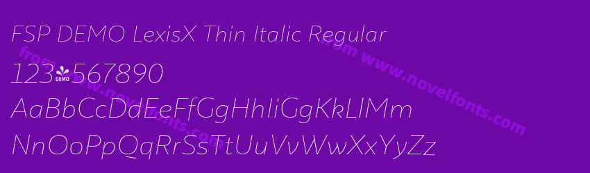 FSP DEMO LexisX Thin Italic RegularPreview FSP DEMO LexisX Thin Italic RegularPreview