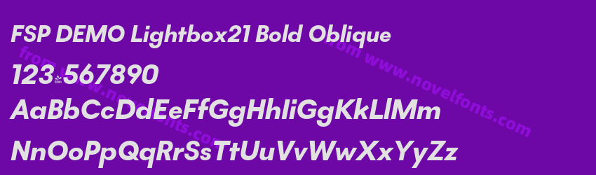 FSP DEMO Lightbox21 Bold ObliquePreview FSP DEMO Lightbox21 Bold ObliquePreview