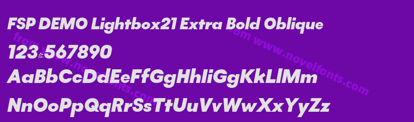 FSP DEMO Lightbox21 Extra Bold ObliquePreview FSP DEMO Lightbox21 Extra Bold ObliquePreview