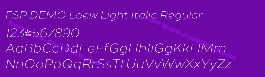 FSP DEMO Loew Light Italic RegularPreview FSP DEMO Loew Light Italic RegularPreview