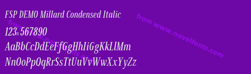 FSP DEMO Millard Condensed ItalicPreview FSP DEMO Millard Condensed ItalicPreview