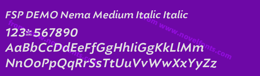 FSP DEMO Nema Medium Italic ItalicPreview FSP DEMO Nema Medium Italic ItalicPreview