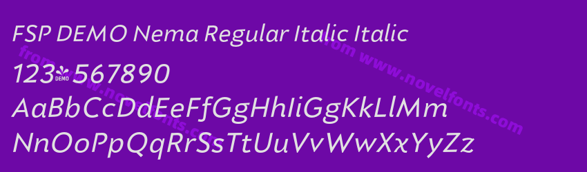 FSP DEMO Nema Regular Italic ItalicPreview FSP DEMO Nema Regular Italic ItalicPreview