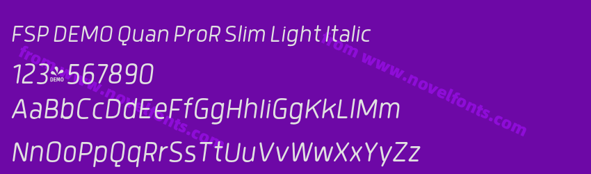 FSP DEMO Quan ProR Slim Light ItalicPreview FSP DEMO Quan ProR Slim Light ItalicPreview