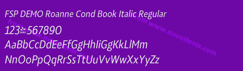 FSP DEMO Roanne Cond Book Italic RegularPreview FSP DEMO Roanne Cond Book Italic RegularPreview