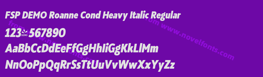 FSP DEMO Roanne Cond Heavy Italic RegularPreview FSP DEMO Roanne Cond Heavy Italic RegularPreview