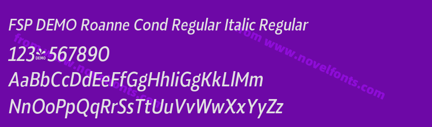 FSP DEMO Roanne Cond Regular Italic RegularPreview