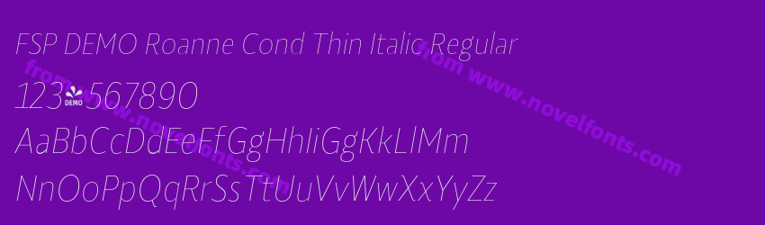 FSP DEMO Roanne Cond Thin Italic RegularPreview FSP DEMO Roanne Cond Thin Italic RegularPreview