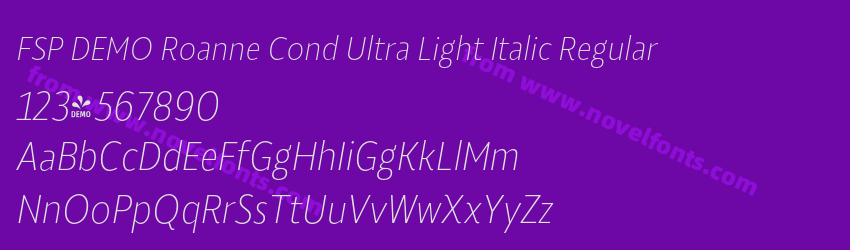 FSP DEMO Roanne Cond Ultra Light Italic RegularPreview FSP DEMO Roanne Cond Ultra Light Italic RegularPreview