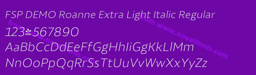 FSP DEMO Roanne Extra Light Italic RegularPreview FSP DEMO Roanne Extra Light Italic RegularPreview