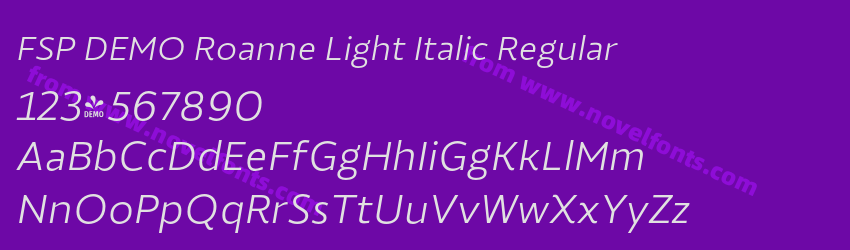 FSP DEMO Roanne Light Italic RegularPreview FSP DEMO Roanne Light Italic RegularPreview