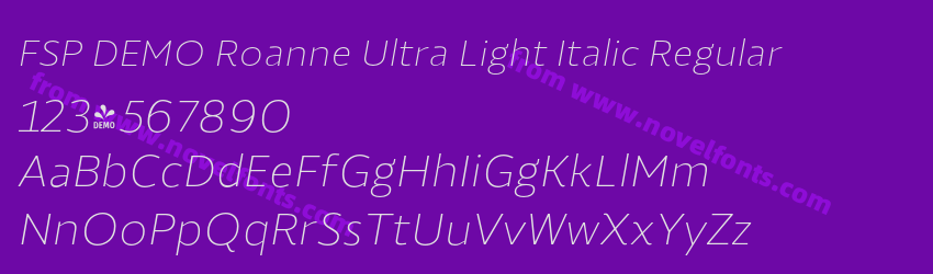 FSP DEMO Roanne Ultra Light Italic RegularPreview FSP DEMO Roanne Ultra Light Italic RegularPreview