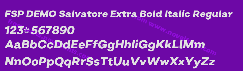 FSP DEMO Salvatore Extra Bold Italic RegularPreview FSP DEMO Salvatore Extra Bold Italic RegularPreview
