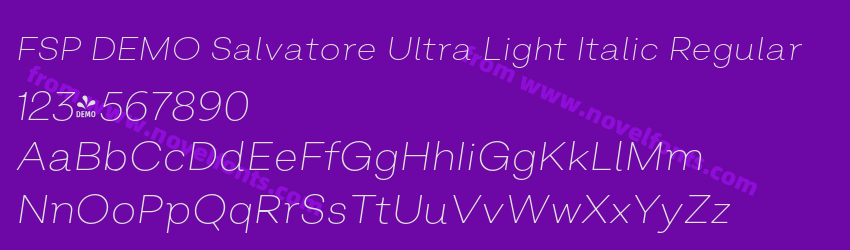 FSP DEMO Salvatore Ultra Light Italic RegularPreview FSP DEMO Salvatore Ultra Light Italic RegularPreview