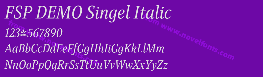 FSP DEMO Singel ItalicPreview FSP DEMO Singel ItalicPreview