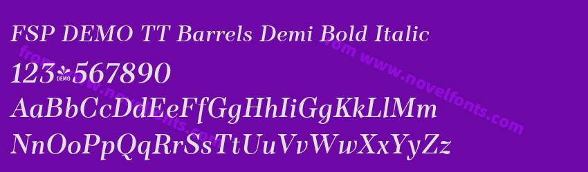 FSP DEMO TT Barrels Demi Bold ItalicPreview FSP DEMO TT Barrels Demi Bold ItalicPreview